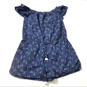 Vineyard Vines Romper Women's Size XS Sailboat Print w/ Pockets Drawstring